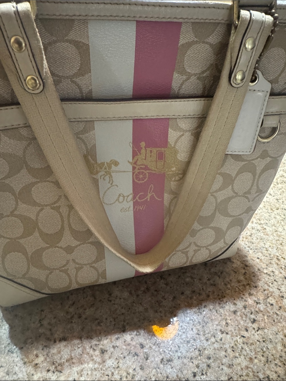 Authentic vintage Coach Beige Signature heritage Tote - Picture 2 of 14